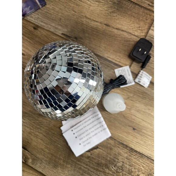 Rotating Ball Christmas Tree Topper Disco Mirror Ball New - Picture 7 of 8